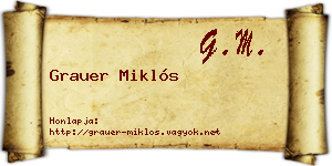 Grauer Miklós névjegykártya